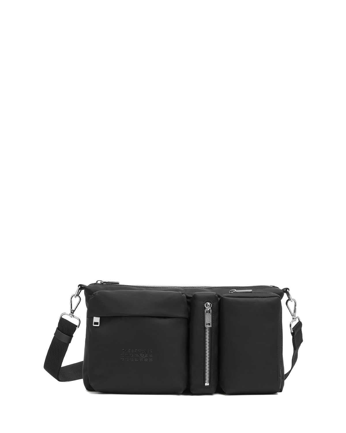 Tri Pocket Crossbody Bag - Black