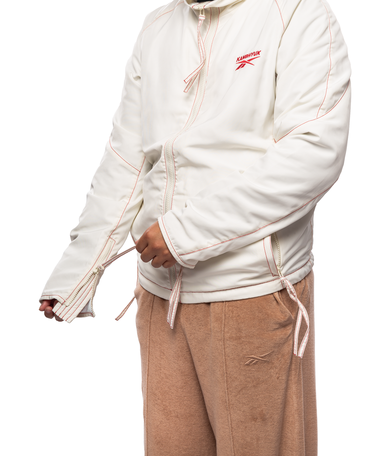Track Jacket White/Red