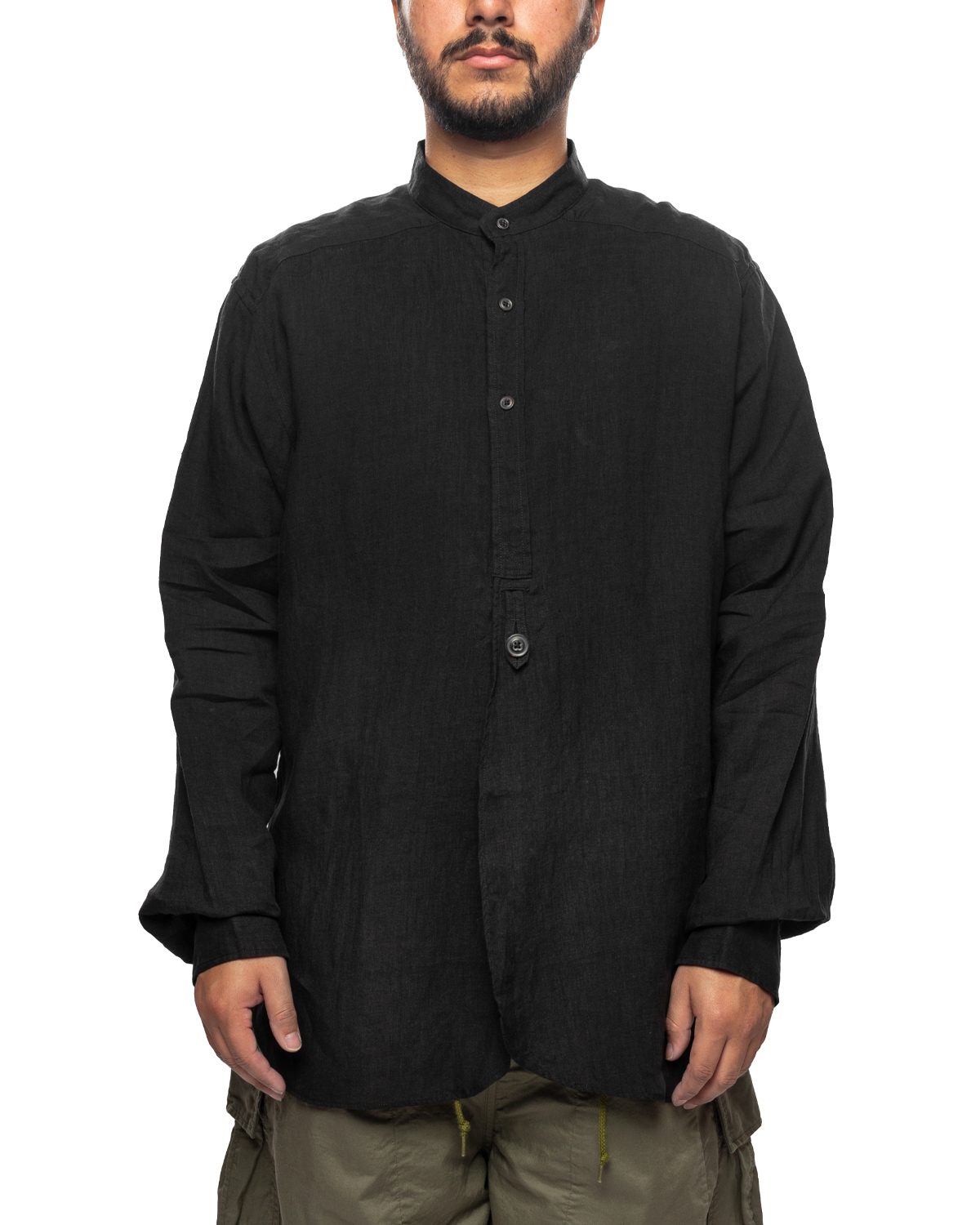 Regular Collar EDW Shirt Linen 'Black'