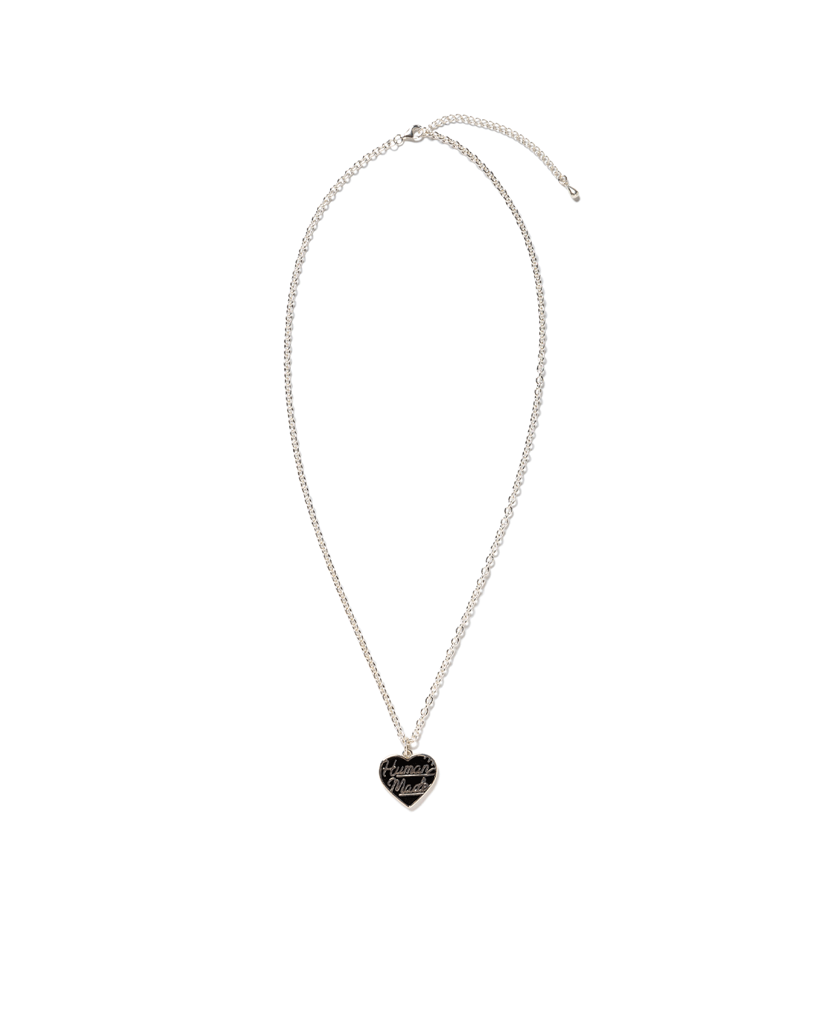 Human Made Heart Silver Necklace Black – LIKELIHOOD