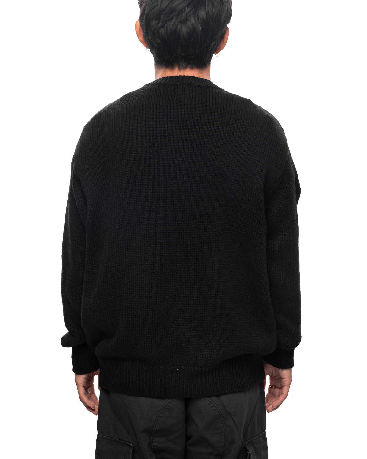 Low Gauge Knit Sweater Black