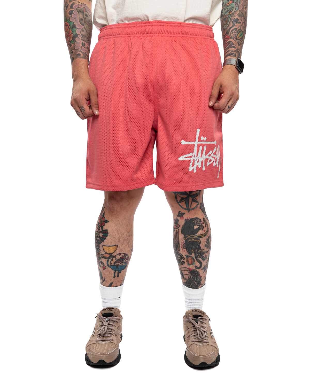 Red stussy shorts sales