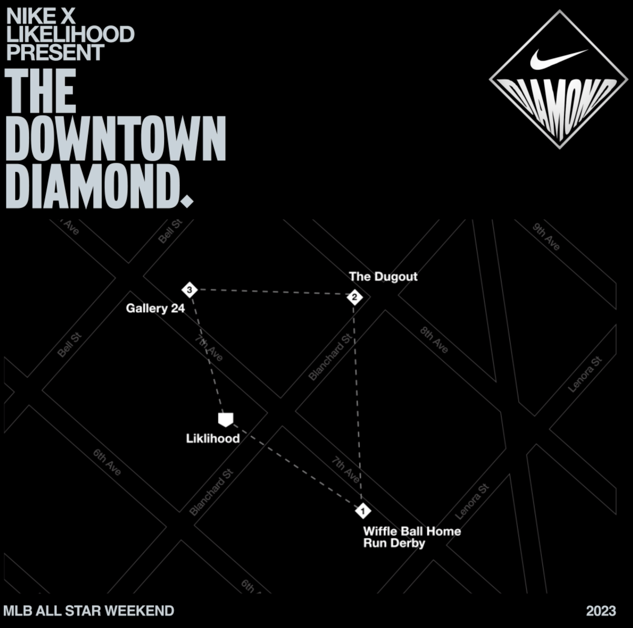 Nike x LIKELIHOOD Present The Downtown Diamond - LIKELIHOOD