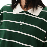 Boxy Jersey Polo Green