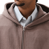 Boxy Zip-Up Hoodie Brown