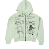 Gate Zip Up Hoodie Light Green