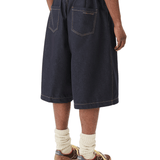 Pintuck Wide Shorts Indigo