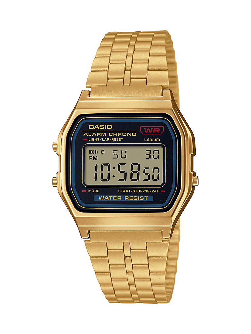 Vintage Gold and Black Digital Watch