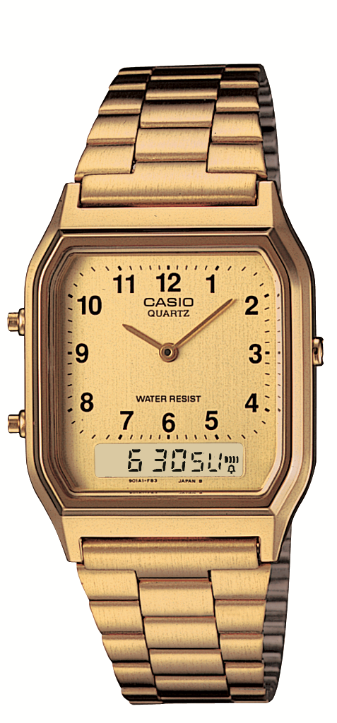 Vintage Gold Analog Digital Watch