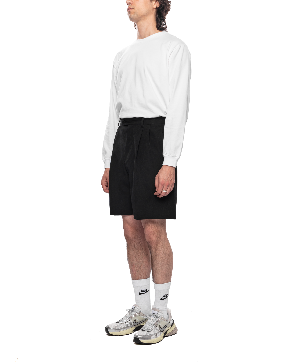 Light Wool Max Gabardine Shorts Top Black