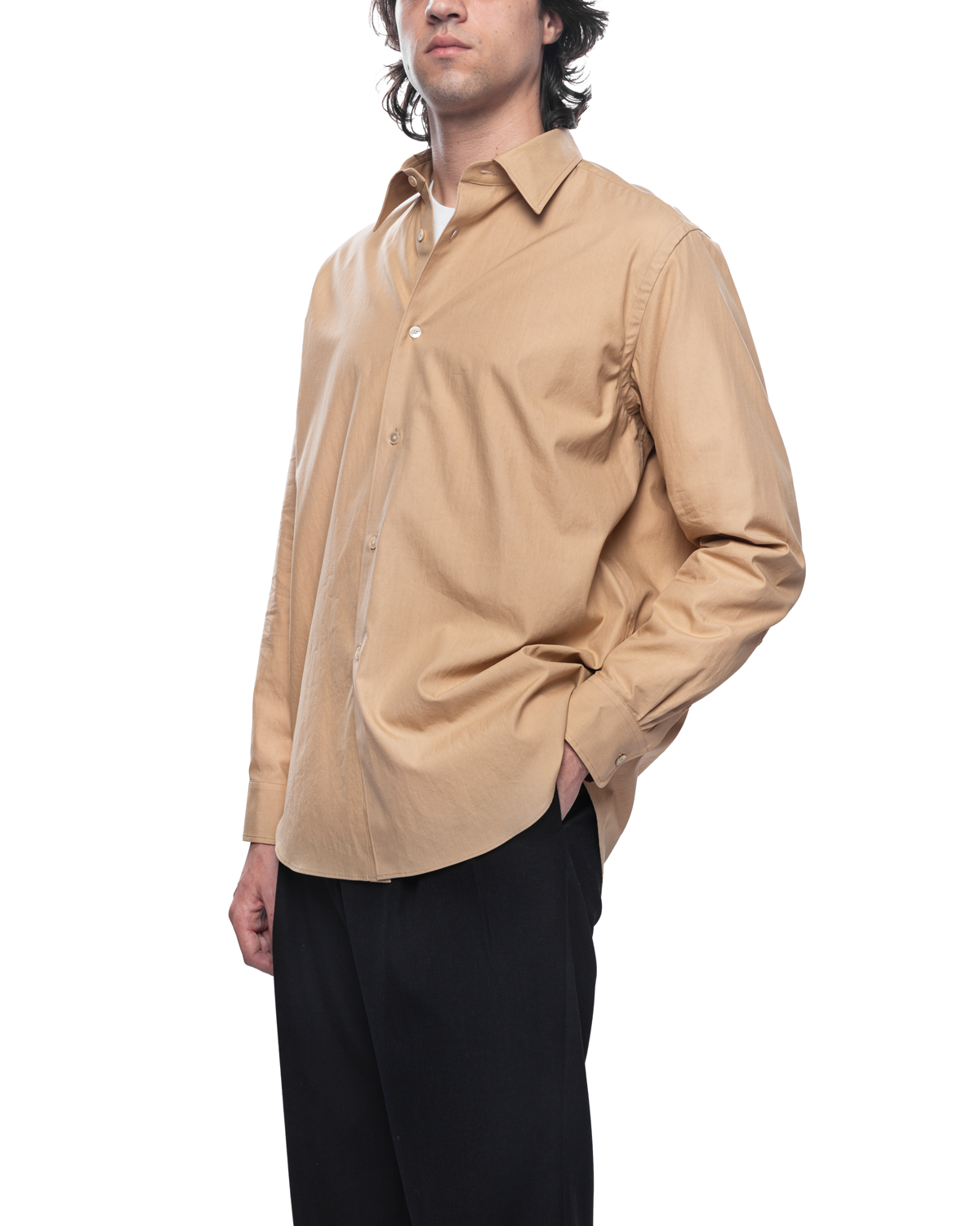 Washed Finx Twill Shirt Light Brown