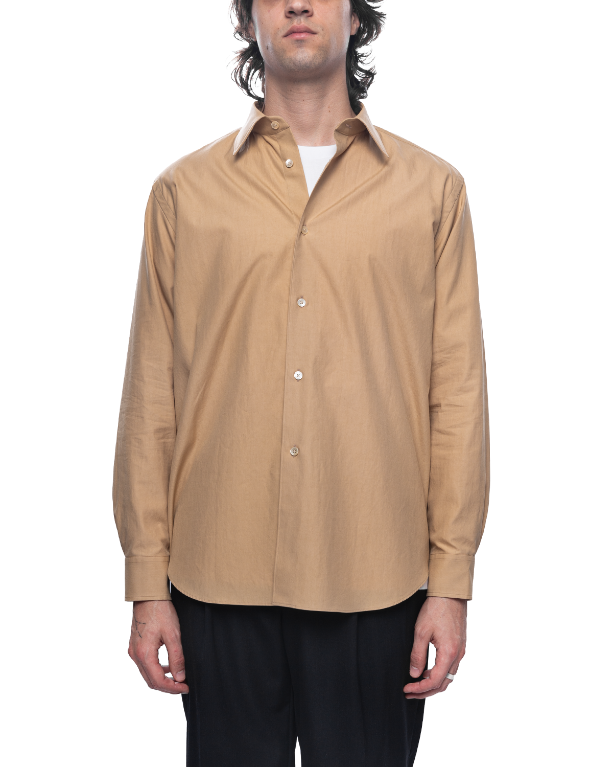 Washed Finx Twill Shirt Light Brown