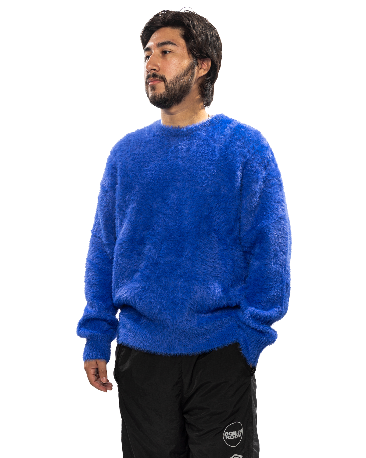 Shaggy Knit Crewneck Blue