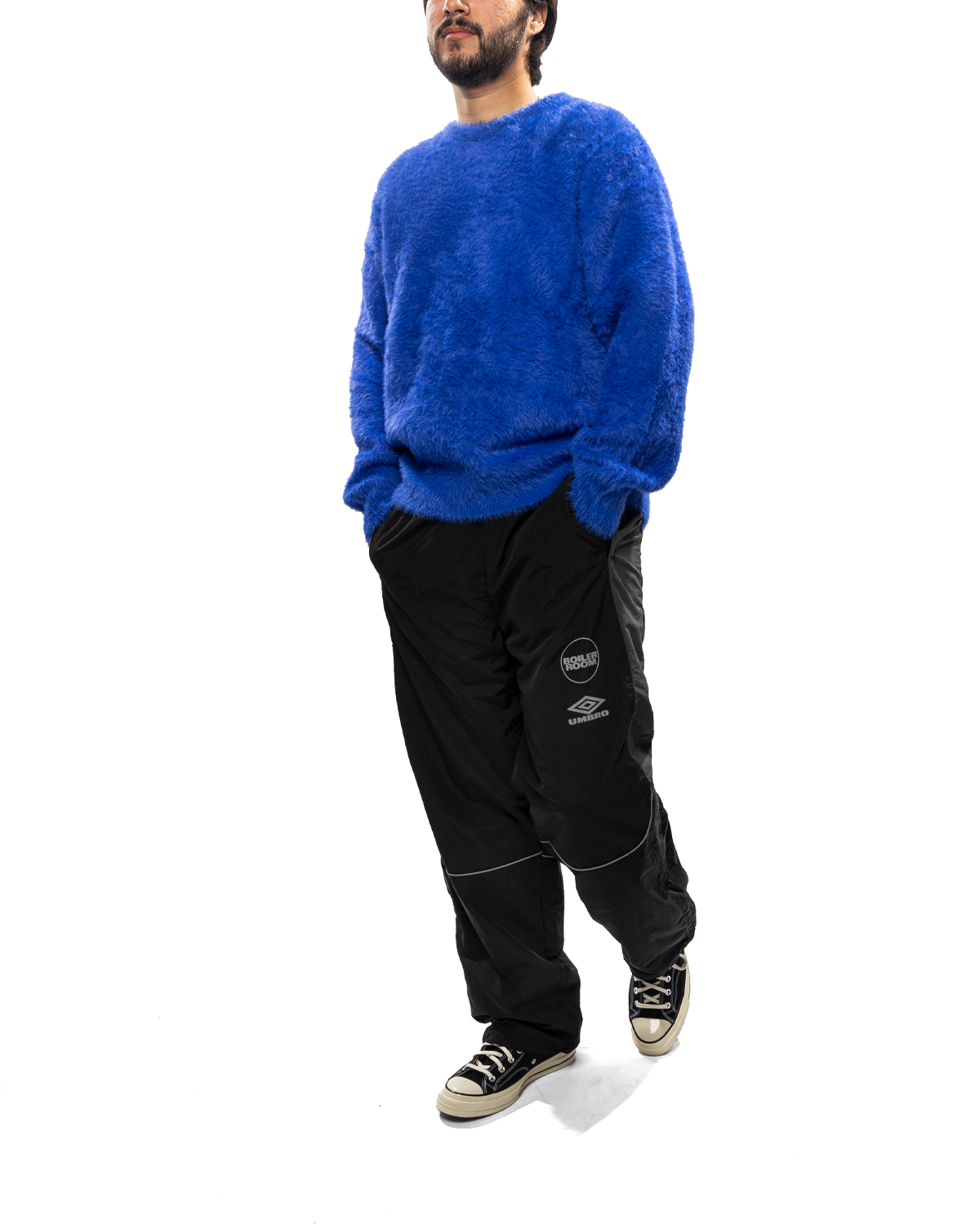 Shaggy Knit Crewneck Blue