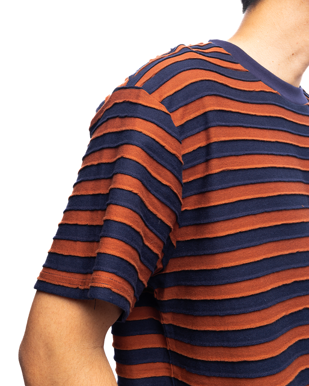 Denny Blaine Striped T-shirt Navy/Light Brown