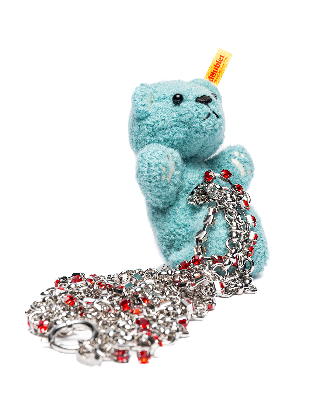 Stuffed Bear Necklace Light Blue