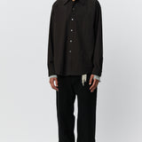 Executive Shirt Dark Brown Stripe