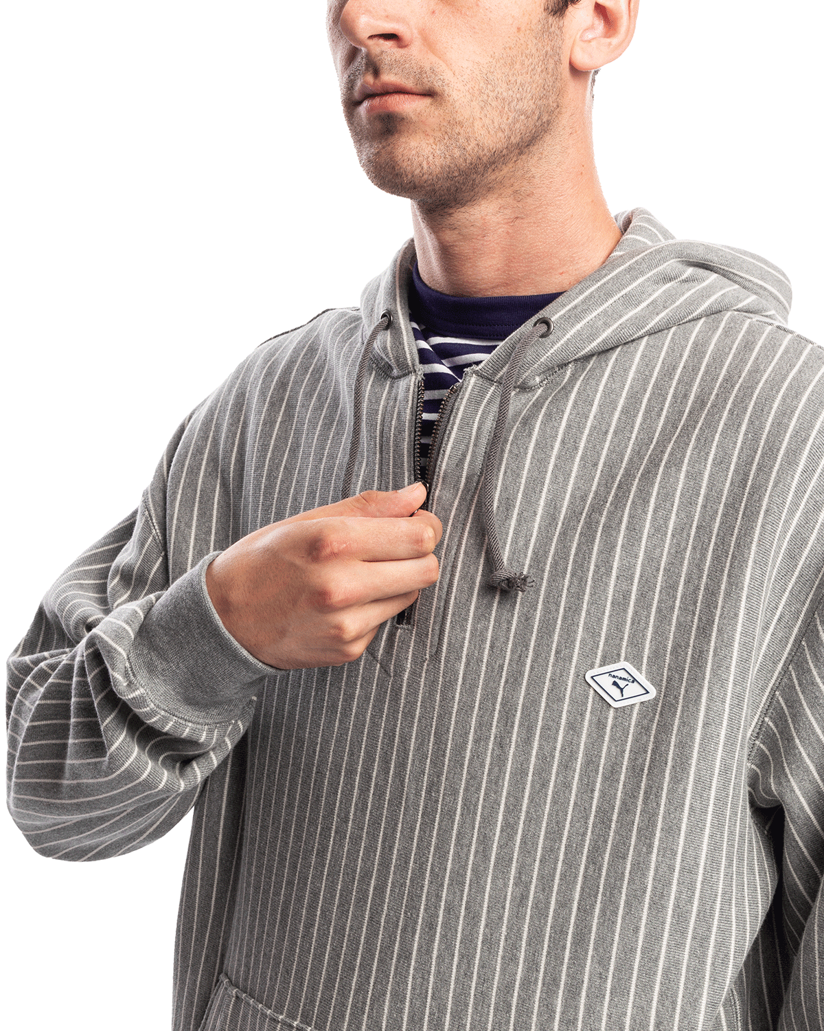 Nanamica x Puma Striped Hoodie Gray Heather