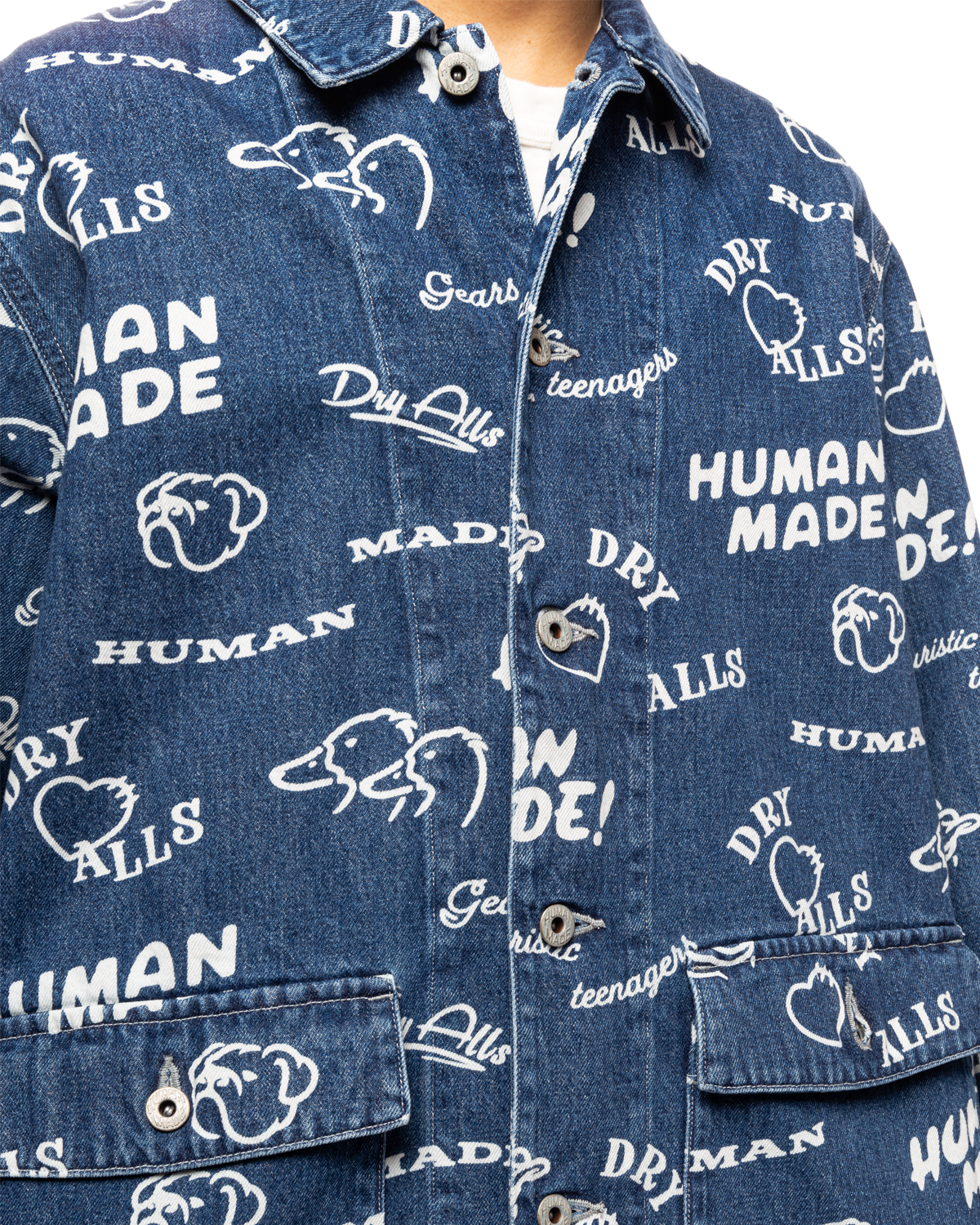 Printed Denim Coverall Jacket
