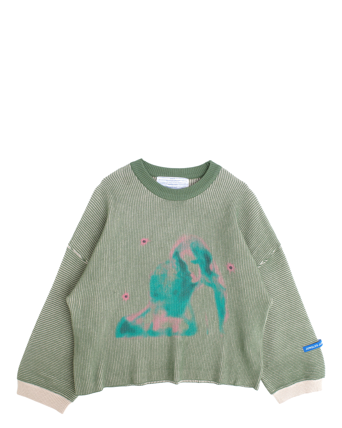 Embrace Two Tone Rib Knit Green / Birch