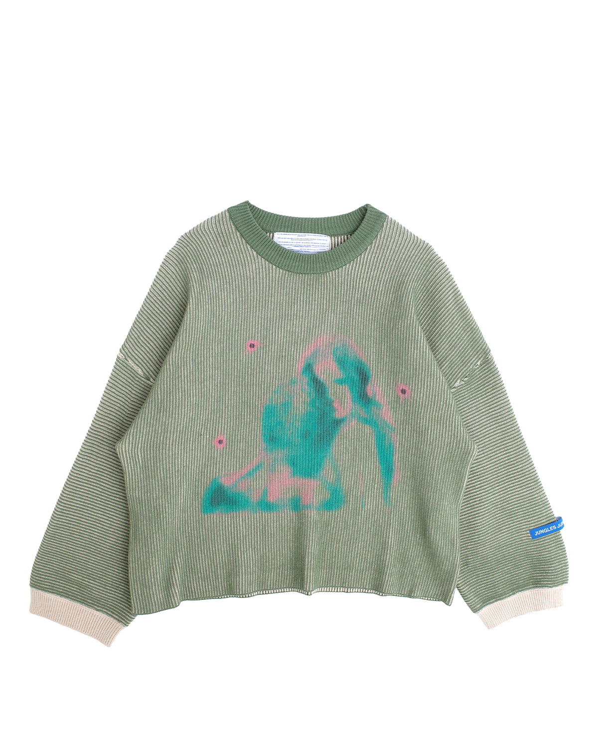 Embrace Two Tone Rib Knit Green / Birch