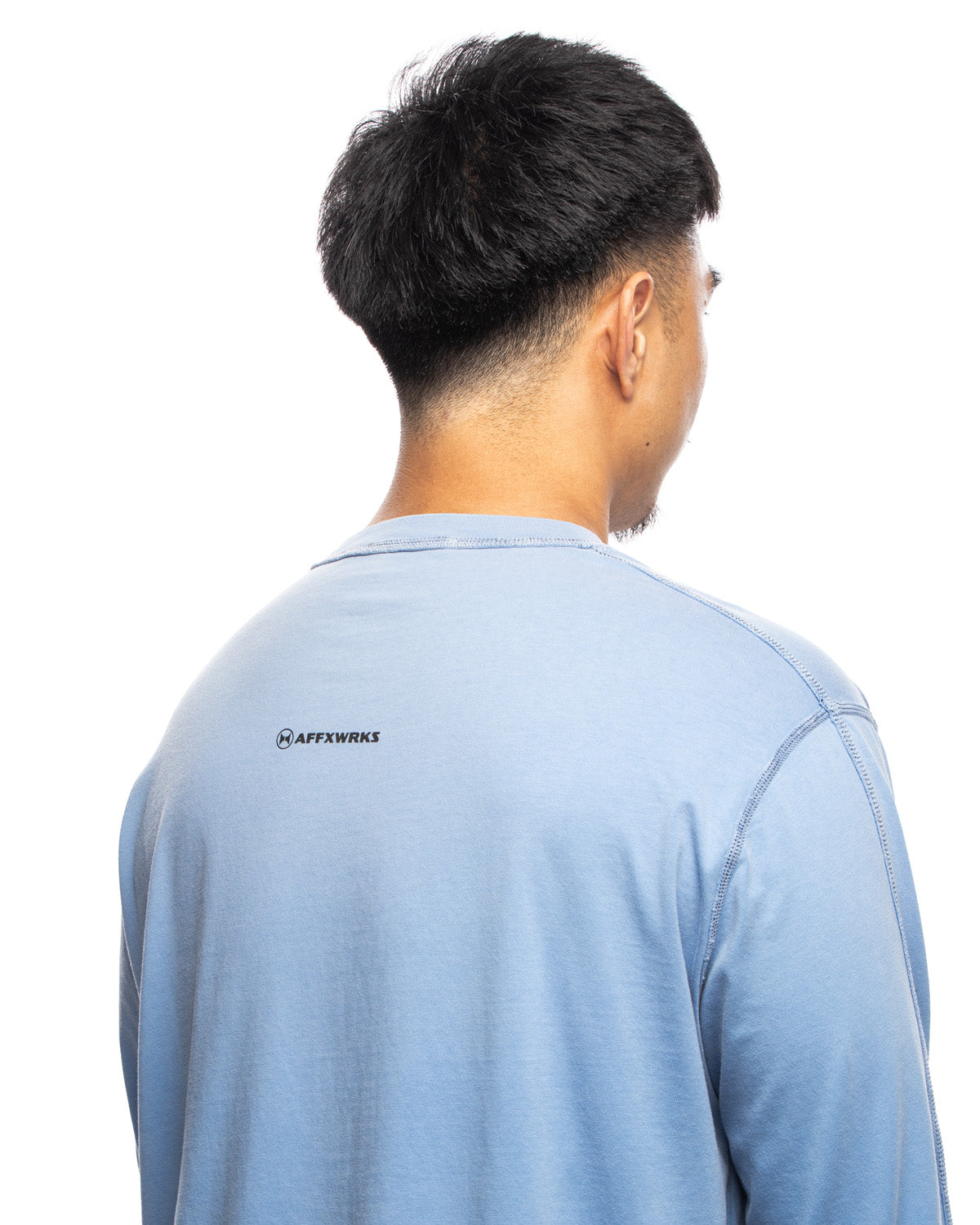 Micro Logo L/S T-Shirt Garment Dyed Blue