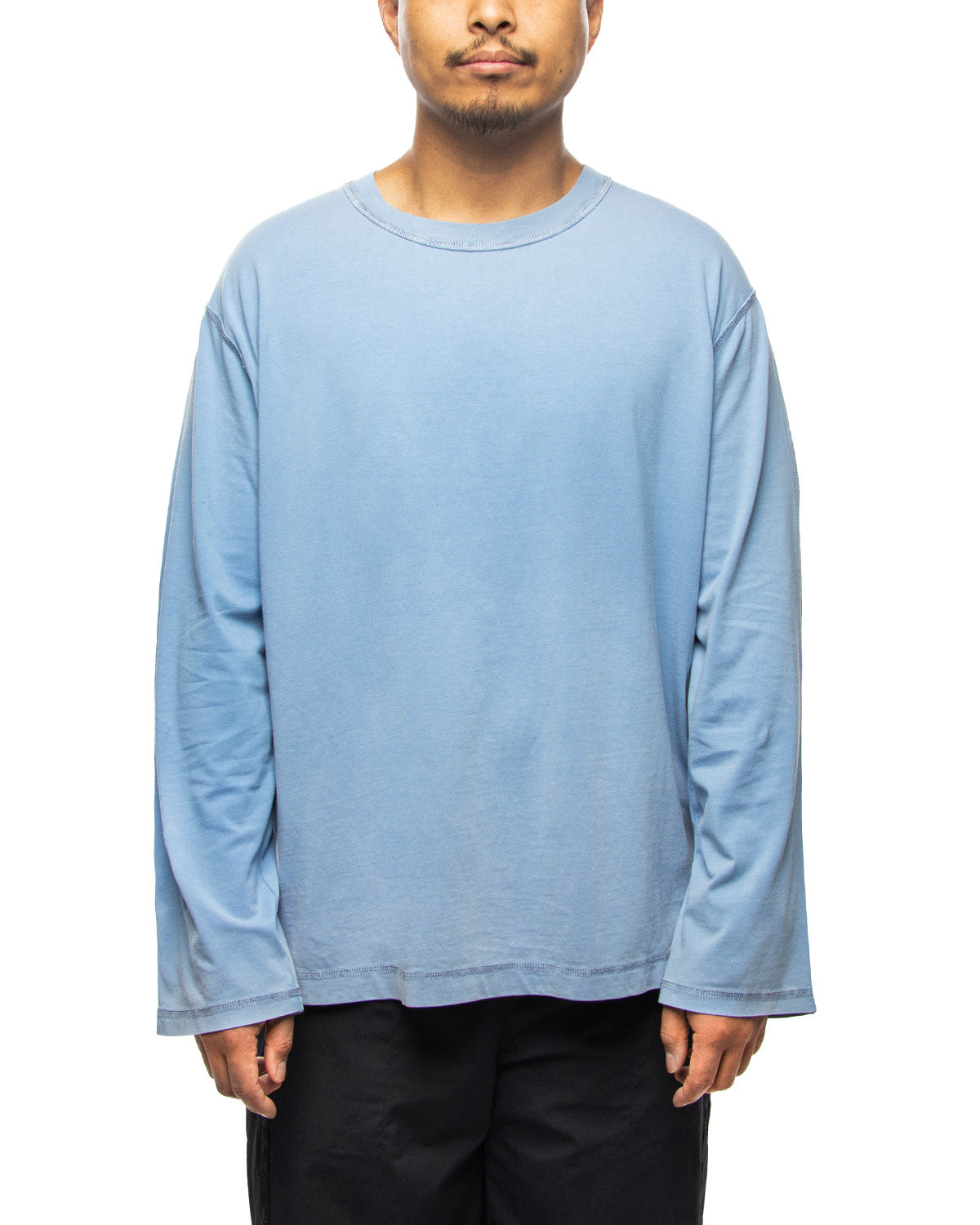 Micro Logo L/S T-Shirt Garment Dyed Blue