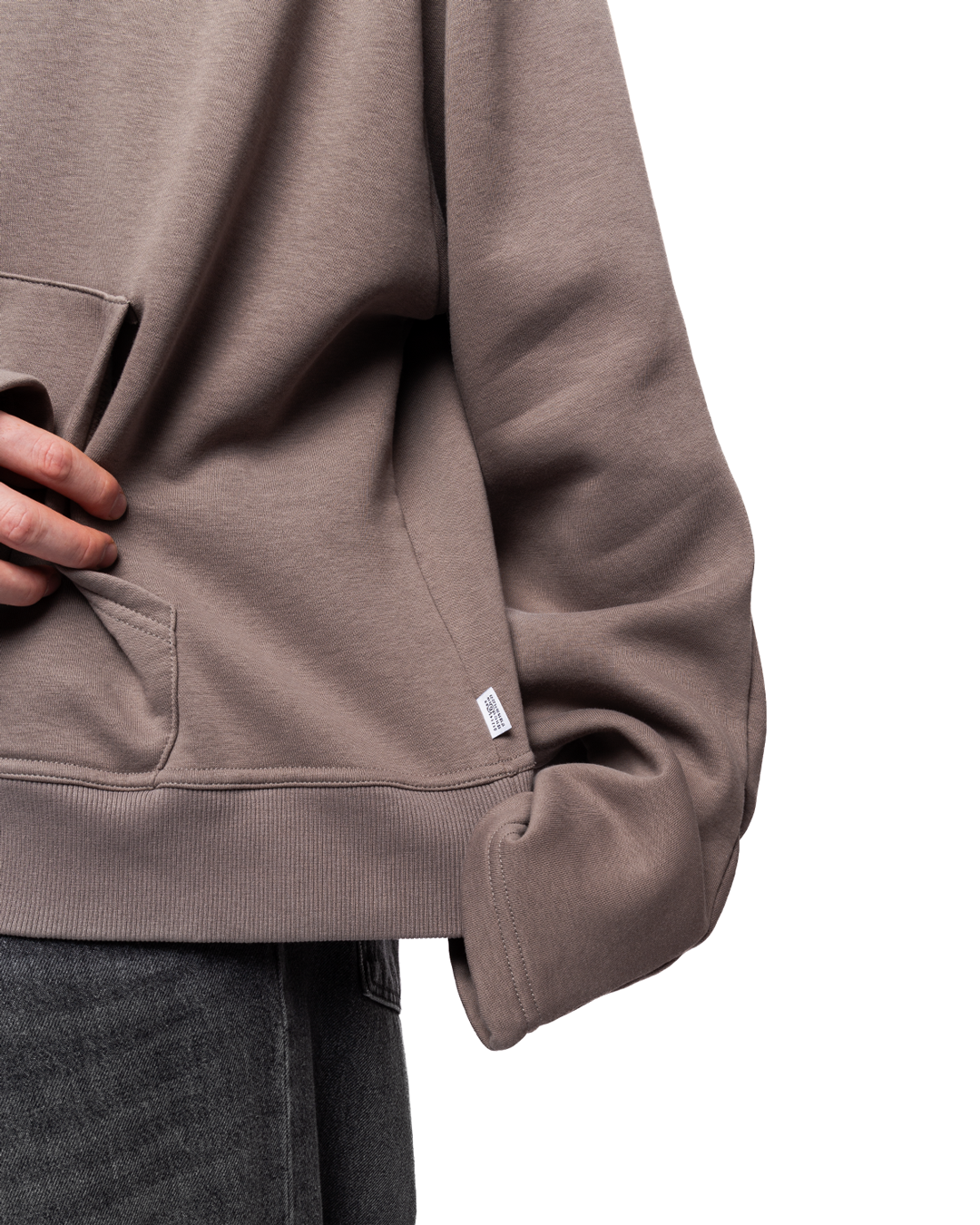 Long-Sleeve Hooded Sweatshirt Beige