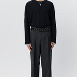 Patch Trousers Dark Grey Dry Wool