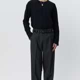 Patch Trousers Dark Grey Dry Wool