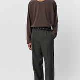 Patch Trousers Taupe Wool Twill