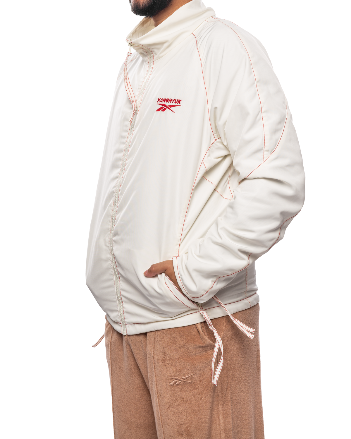 Track Jacket White/Red