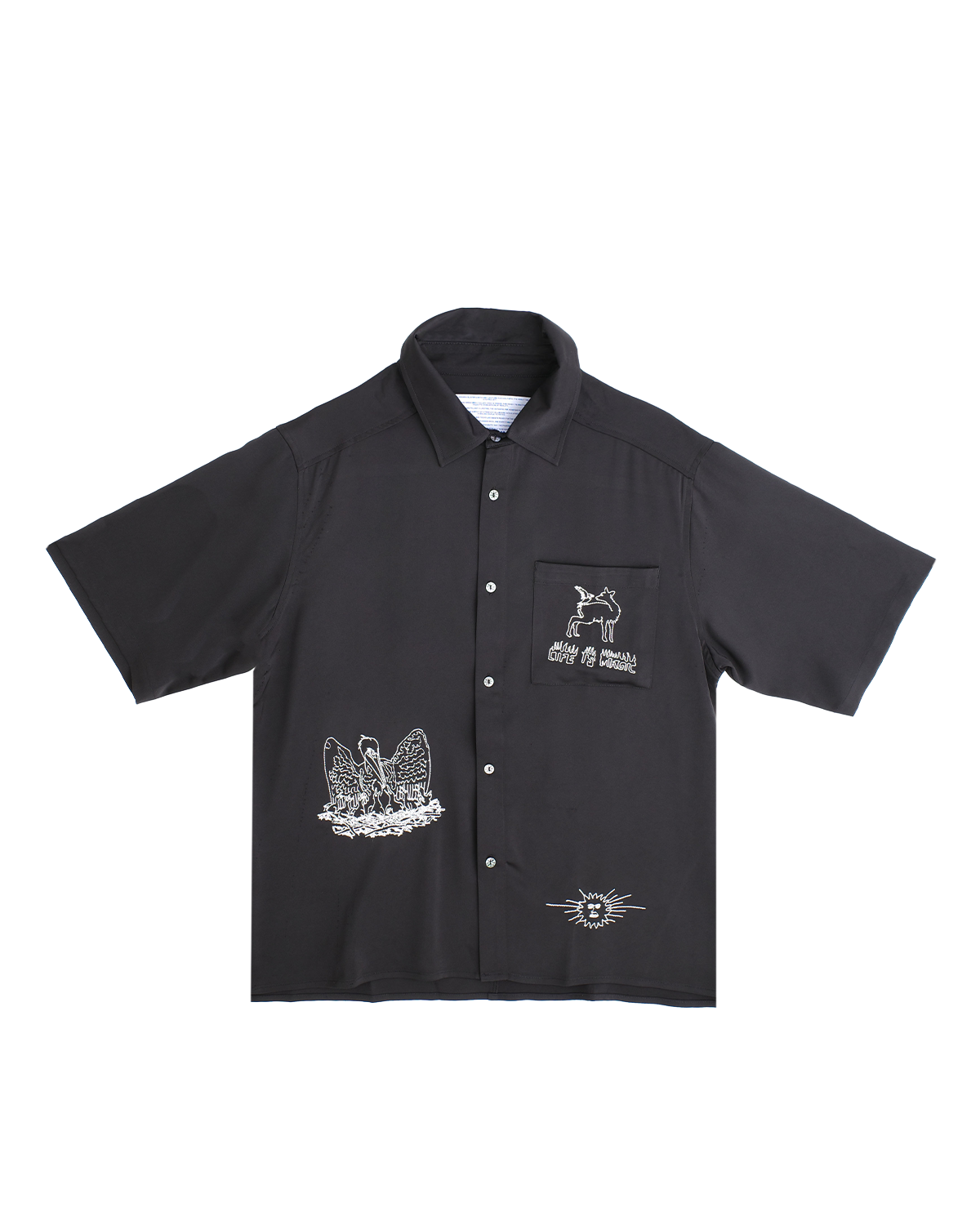 Life is Magic Button Up Black