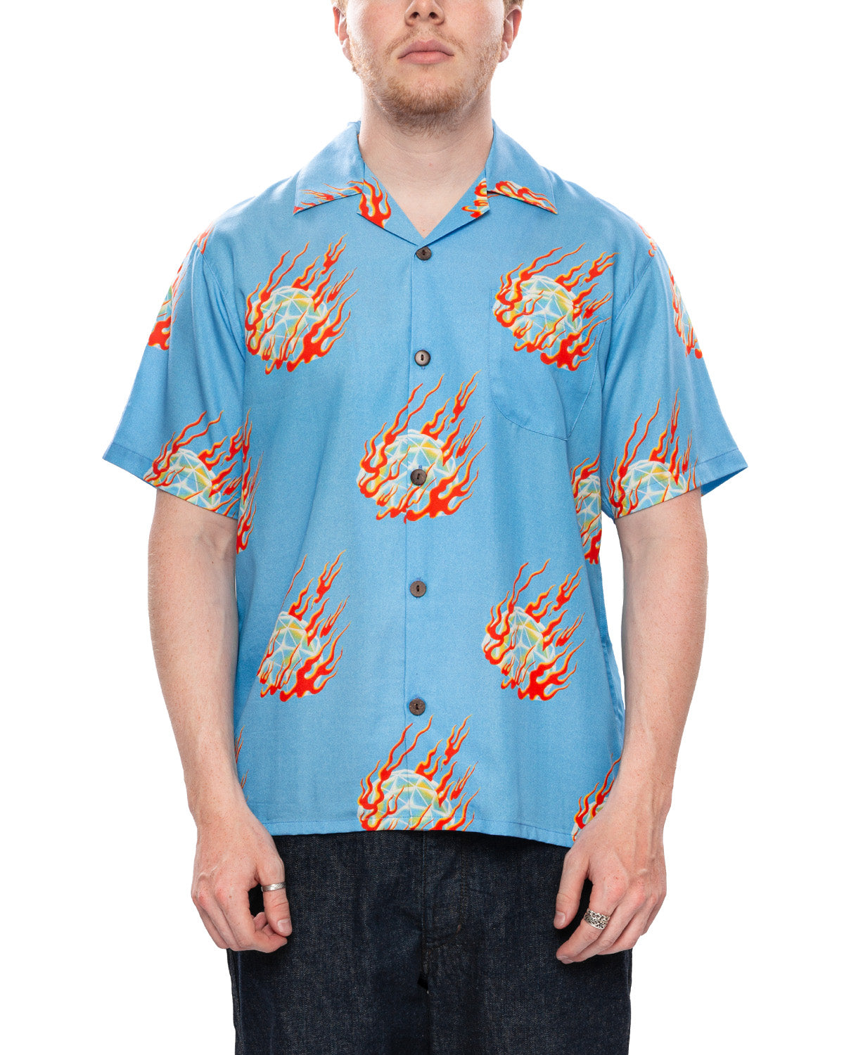 Dome On Fire Shirt Blue