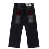 Straight Leg Denim Washed Black