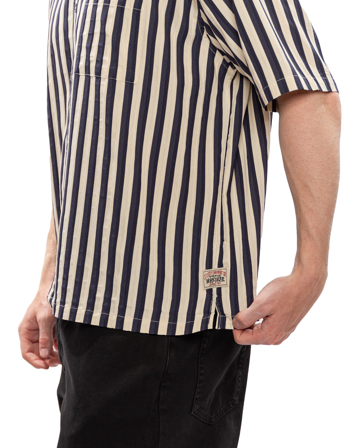 Flat Bottom Stripe Shirt 'Navy'