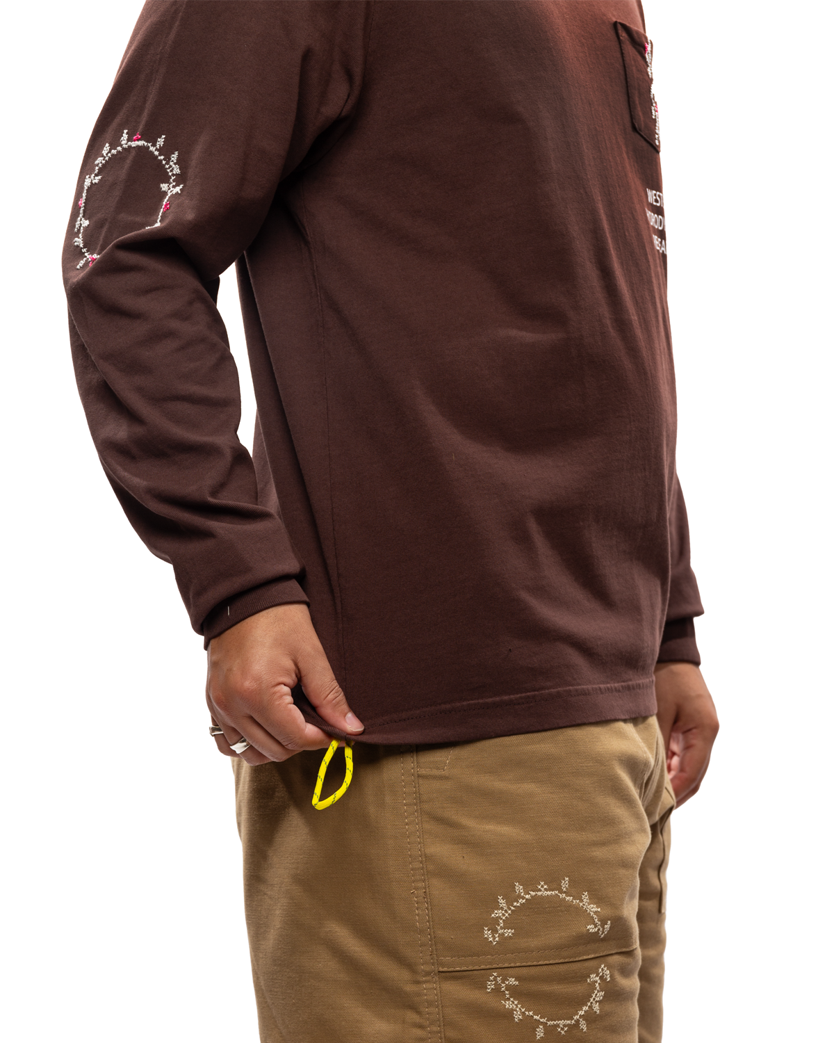 Western Hydrodynamic Research x Mawj Logo Long Sleeve Shirt Brown