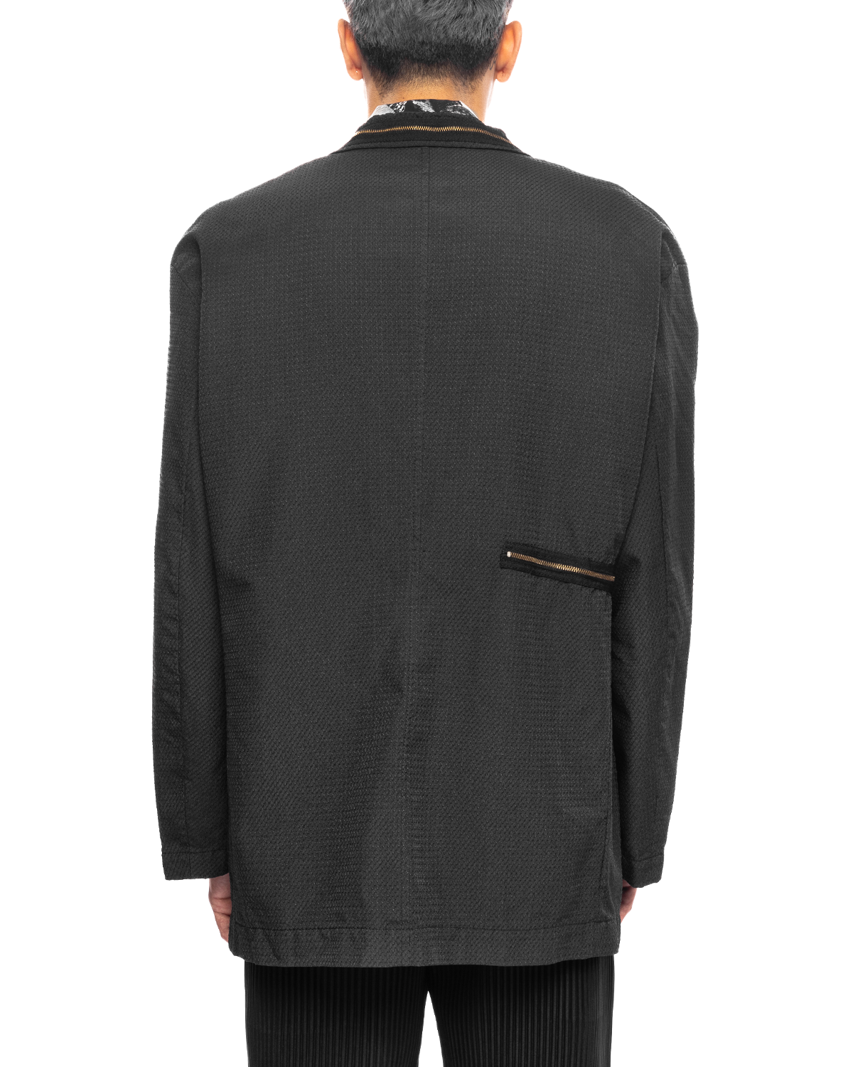 UC1C4102-1 Zipper Detail Jacket Dark Charcoal