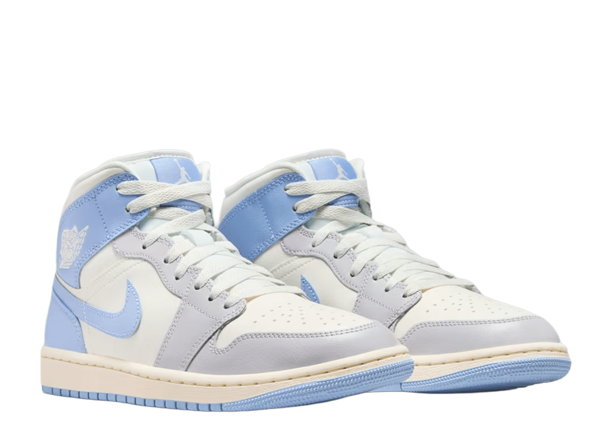 Air Jordan 1 Mid Psychic Blue/Neutral Grey (Women's) - LIKELIHOOD