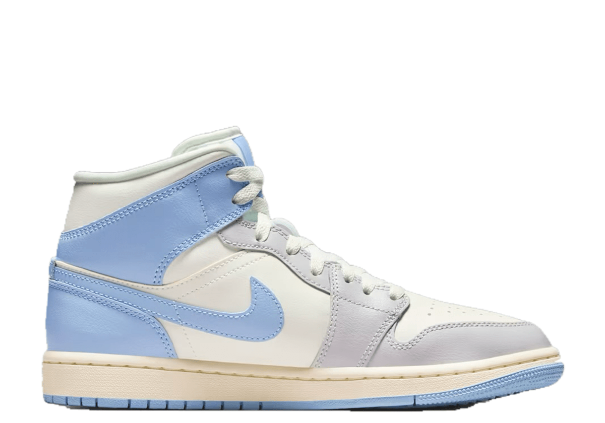 Air Jordan 1 Mid Psychic Blue/Neutral Grey (Women's) - LIKELIHOOD