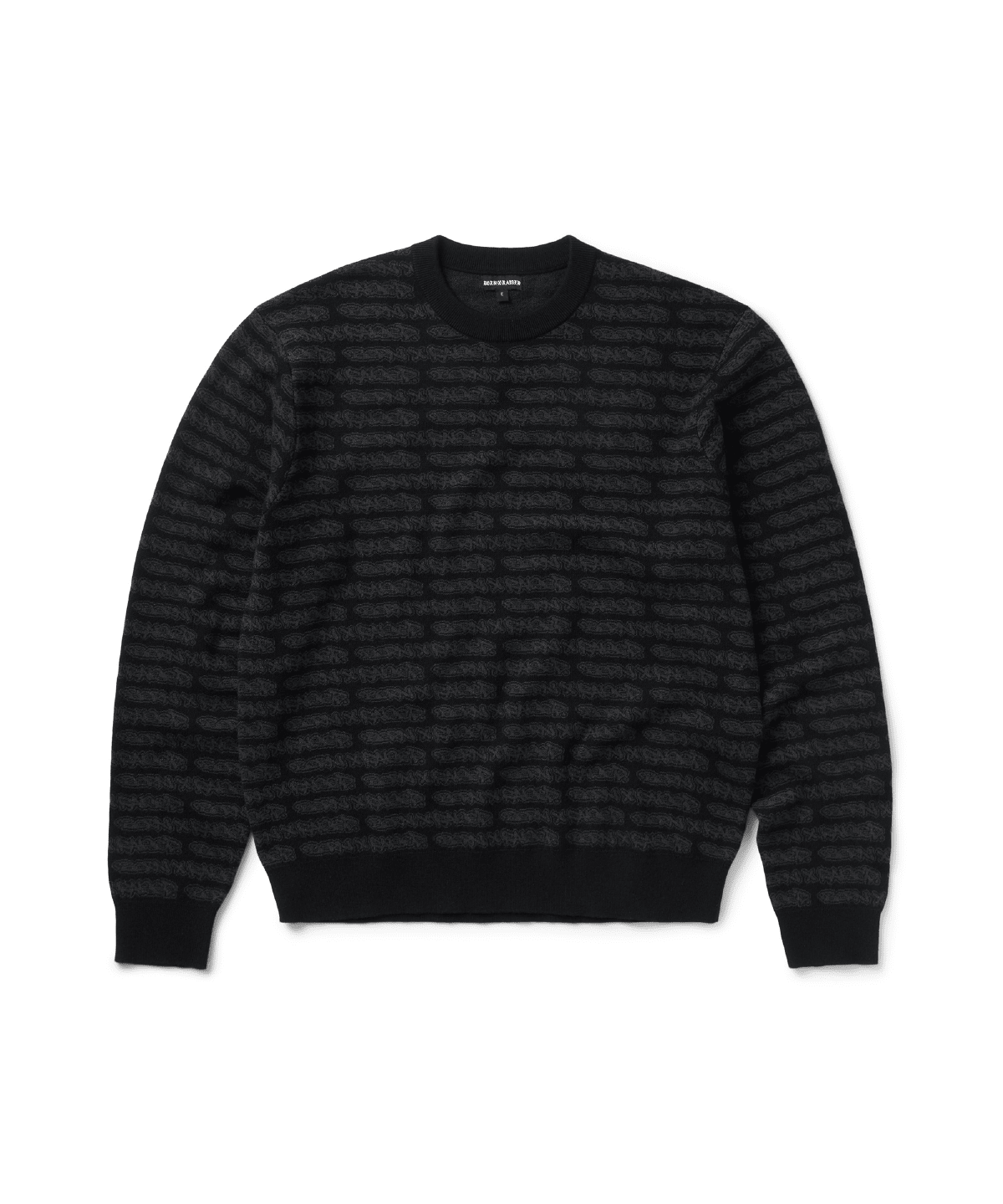 All Over Tag Knit Sweater Black - LIKELIHOOD