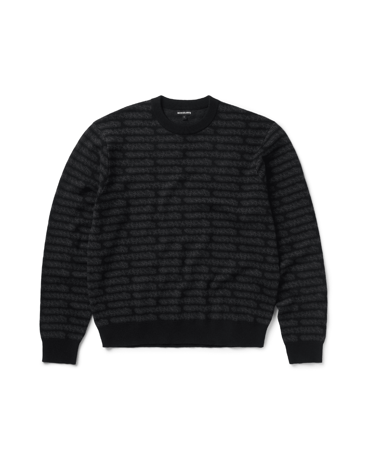 All Over Tag Knit Sweater Black - LIKELIHOOD