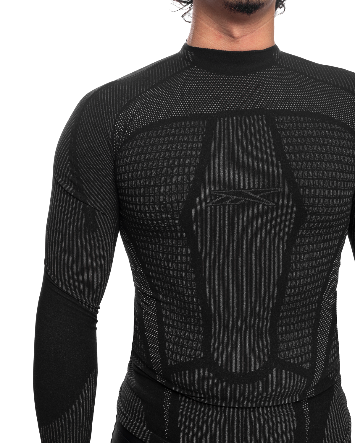 Unisex Black Rolled Edge Long Sleeve T-Shirt