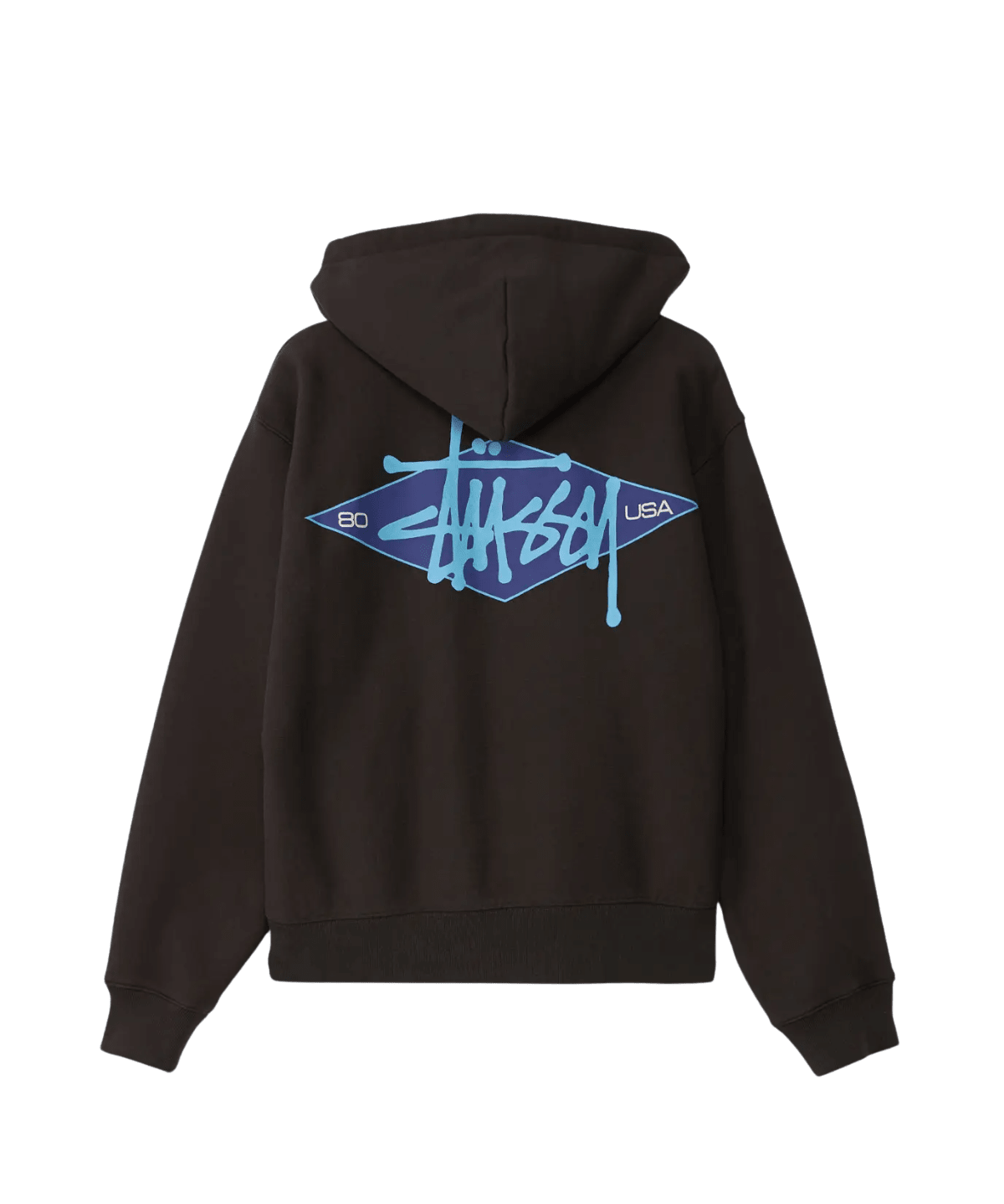 Basic Diamond Zip Hoodie Black - LIKELIHOOD