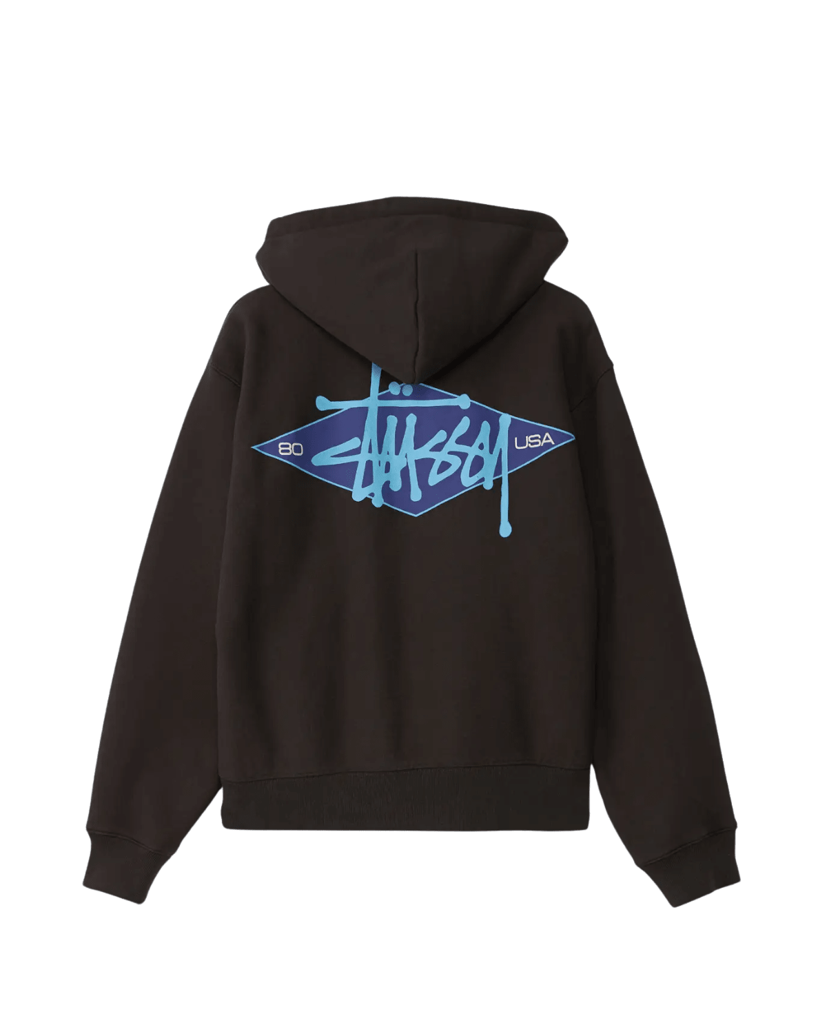 Basic Diamond Zip Hoodie Black - LIKELIHOOD