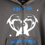 Beautiful Life Zip Hoodie Vintage Grey - LIKELIHOOD