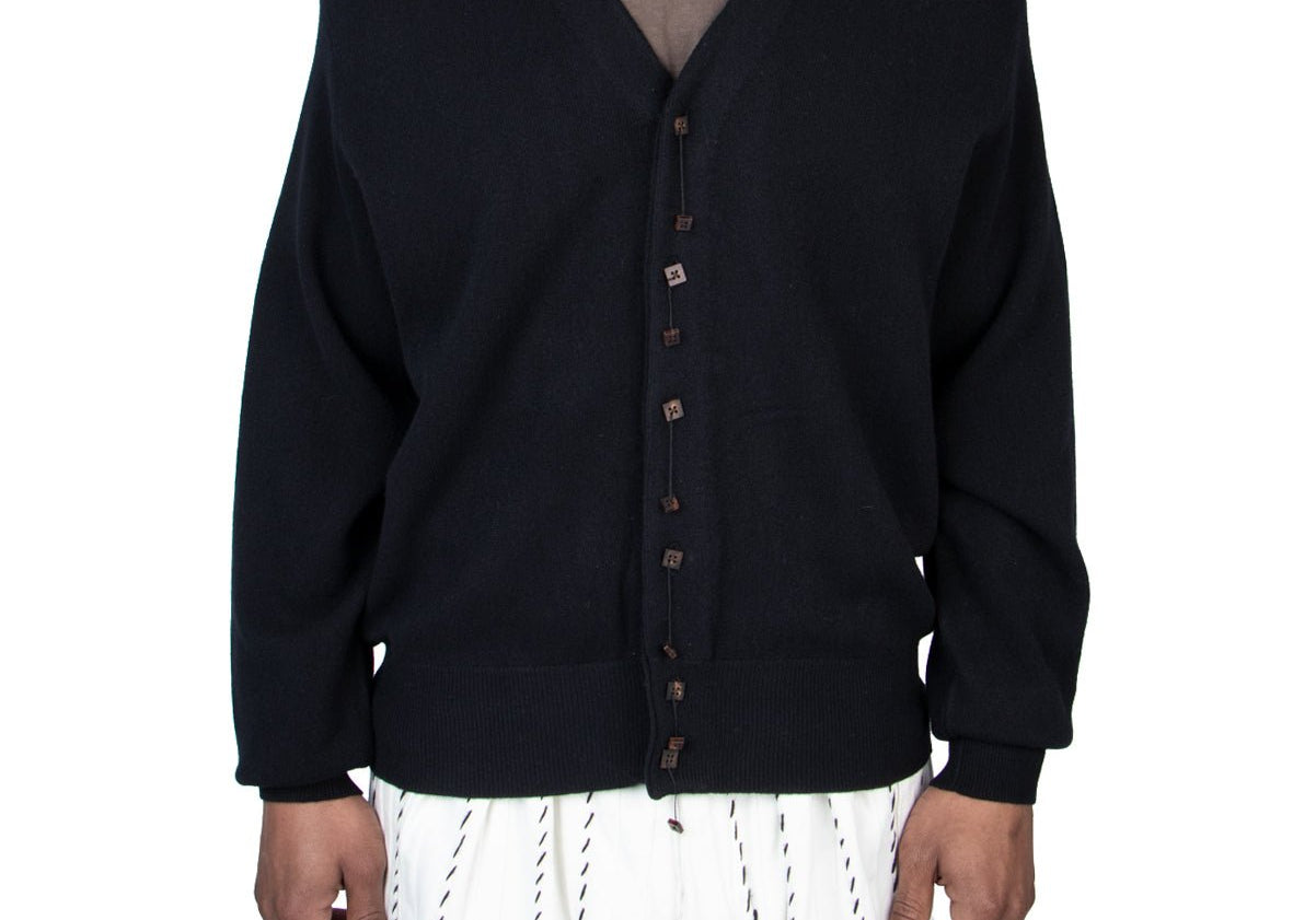 Black Double Button Cardigan - LIKELIHOOD