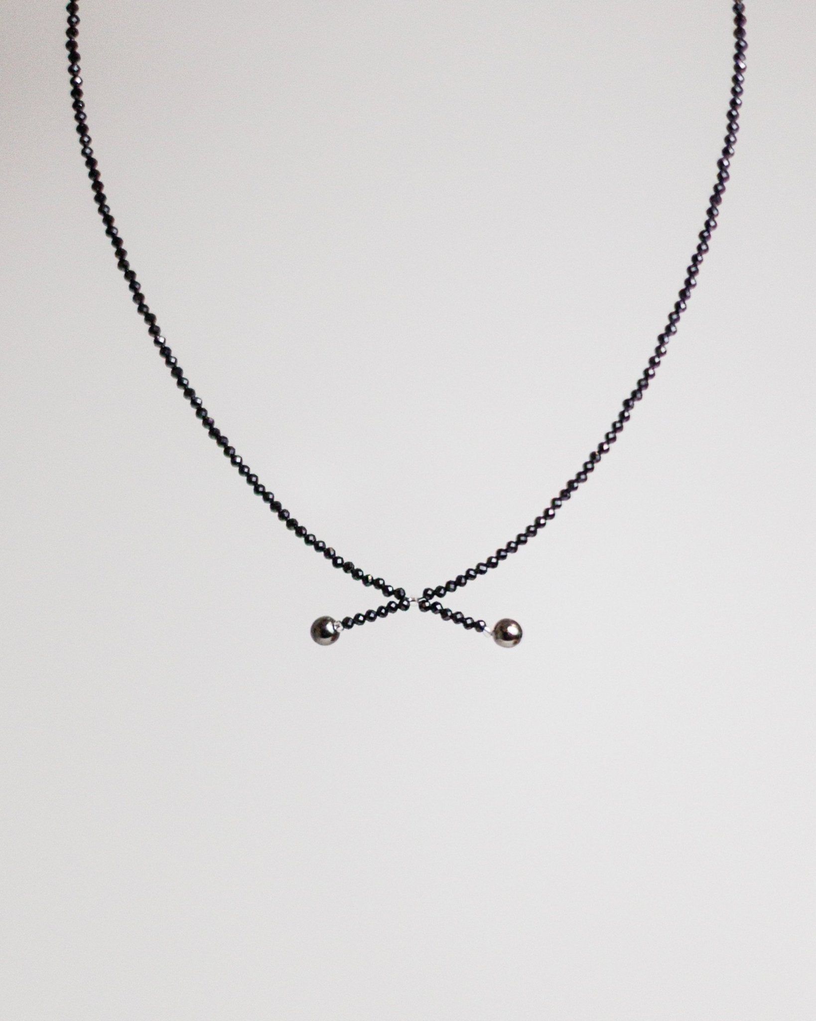 Black Spinel Cross Necklace - LIKELIHOOD