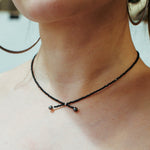 Black Spinel Cross Necklace - LIKELIHOOD
