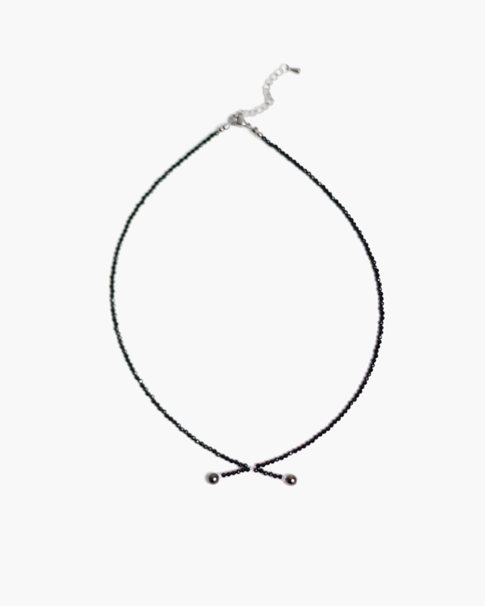 Black Spinel Cross Necklace - LIKELIHOOD